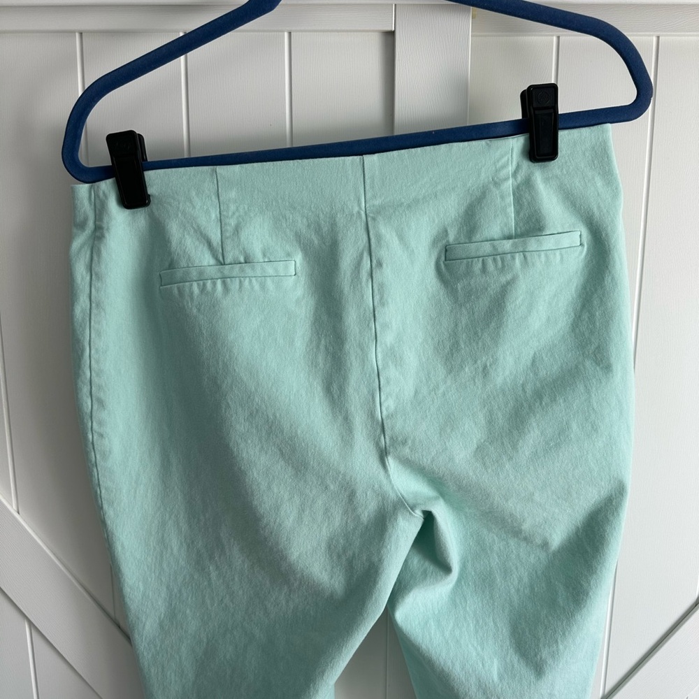 Alfani Mint Cropped Ankle Capri Pants Sz 12 Elastic Waist Zip Closure Career - Picture 4 of 5